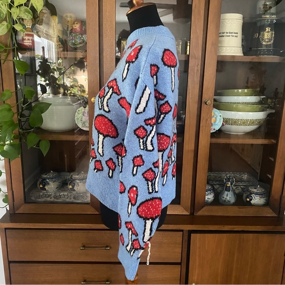 🍁HOST PICK 🍁 Zara Jacquard Knit Mushroom Print Boxy Sweater - Picture 4 of 6